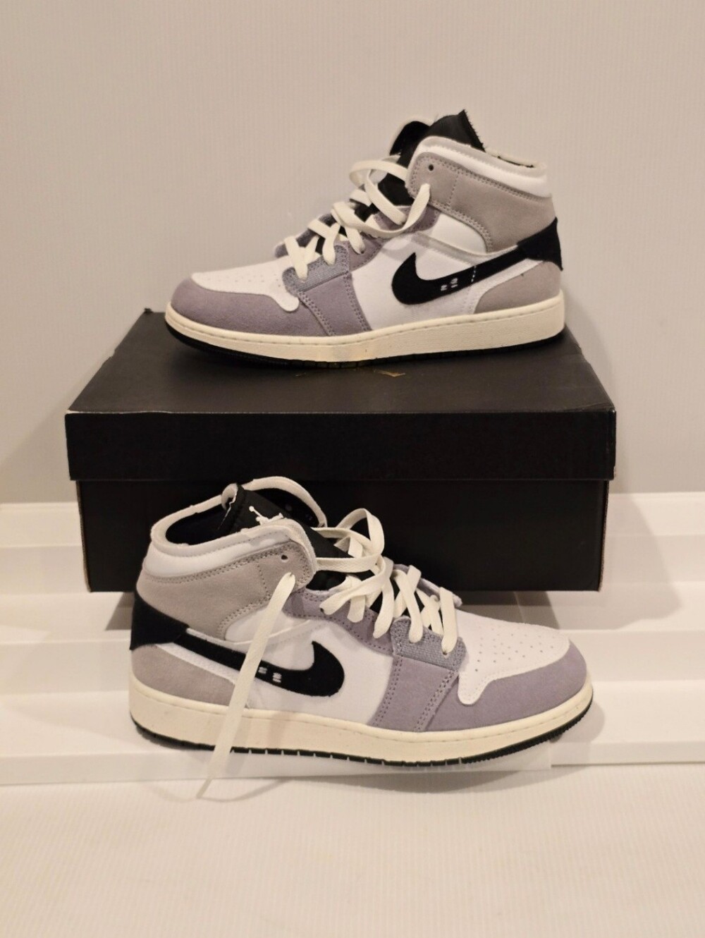 Nike Air Jordan 1 Mid SE Craft Cement Grey/Black-White Youth 7